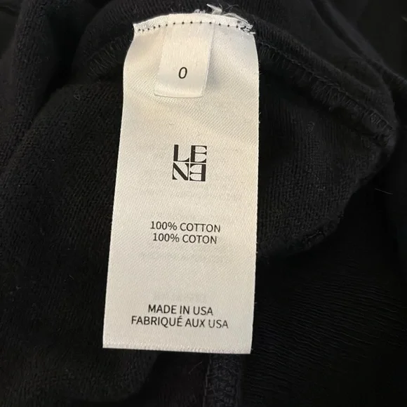 LEEN Loopwheel Black Women's sweatshirt with top buttons. Made in USA from Saks - Picture 10 of 10